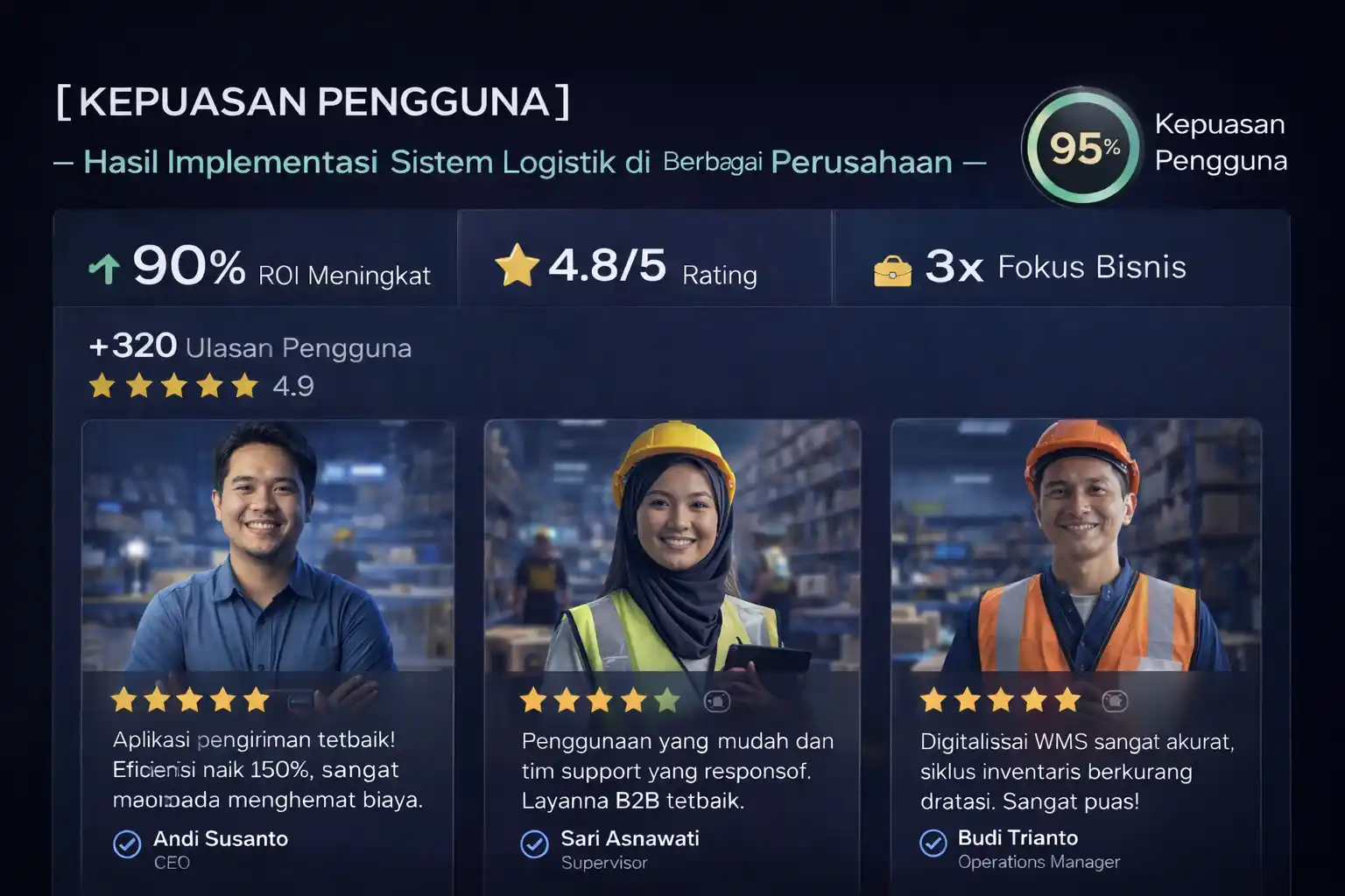 Kepuasan pengguna sistem manajemen gudang terintegrasi